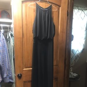 Black jumpsuit with keyhole neck